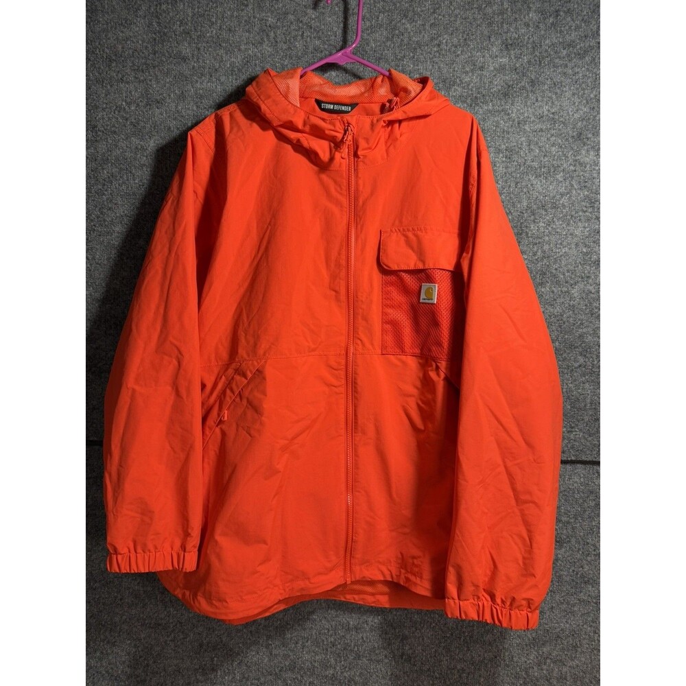 Carhartt Storm Defender OB984‑W Waterproof Hooded Jacket Men’s 3X Safety Orange